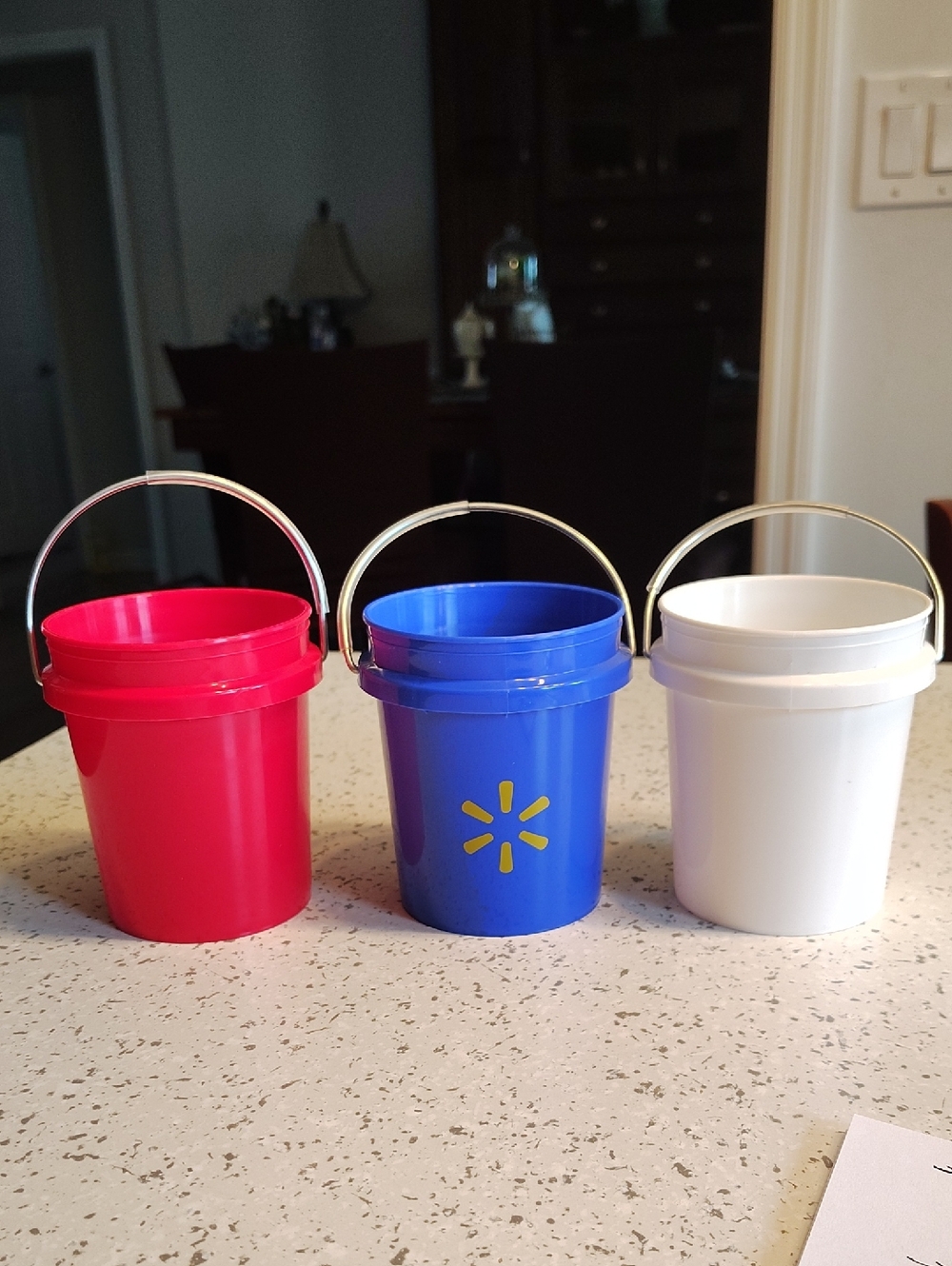 Mini Walmart Buckets Set - Red, Blue, White